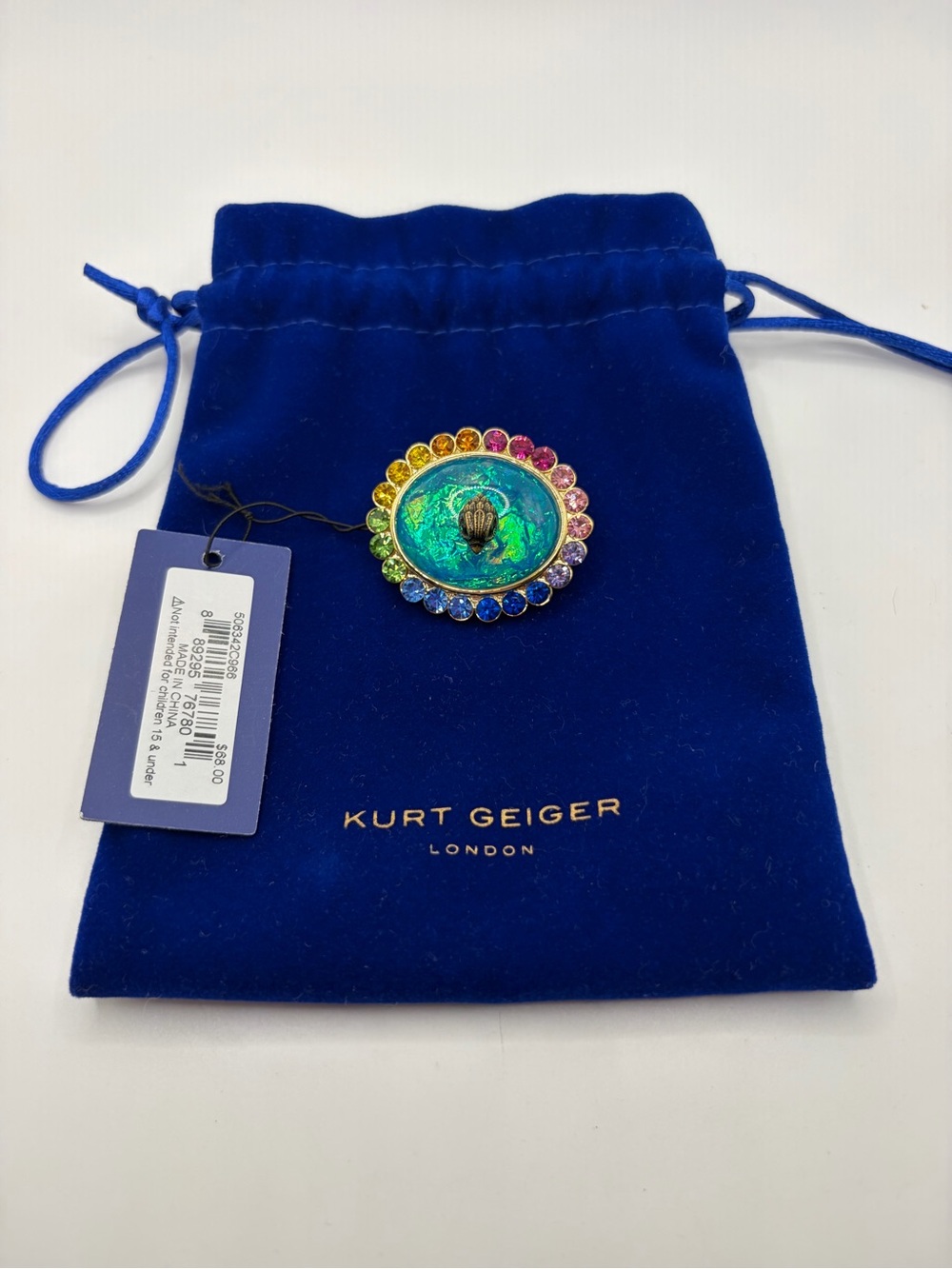 Kurt Geiger Kids Multicolor Crystal Rainbow Brooch